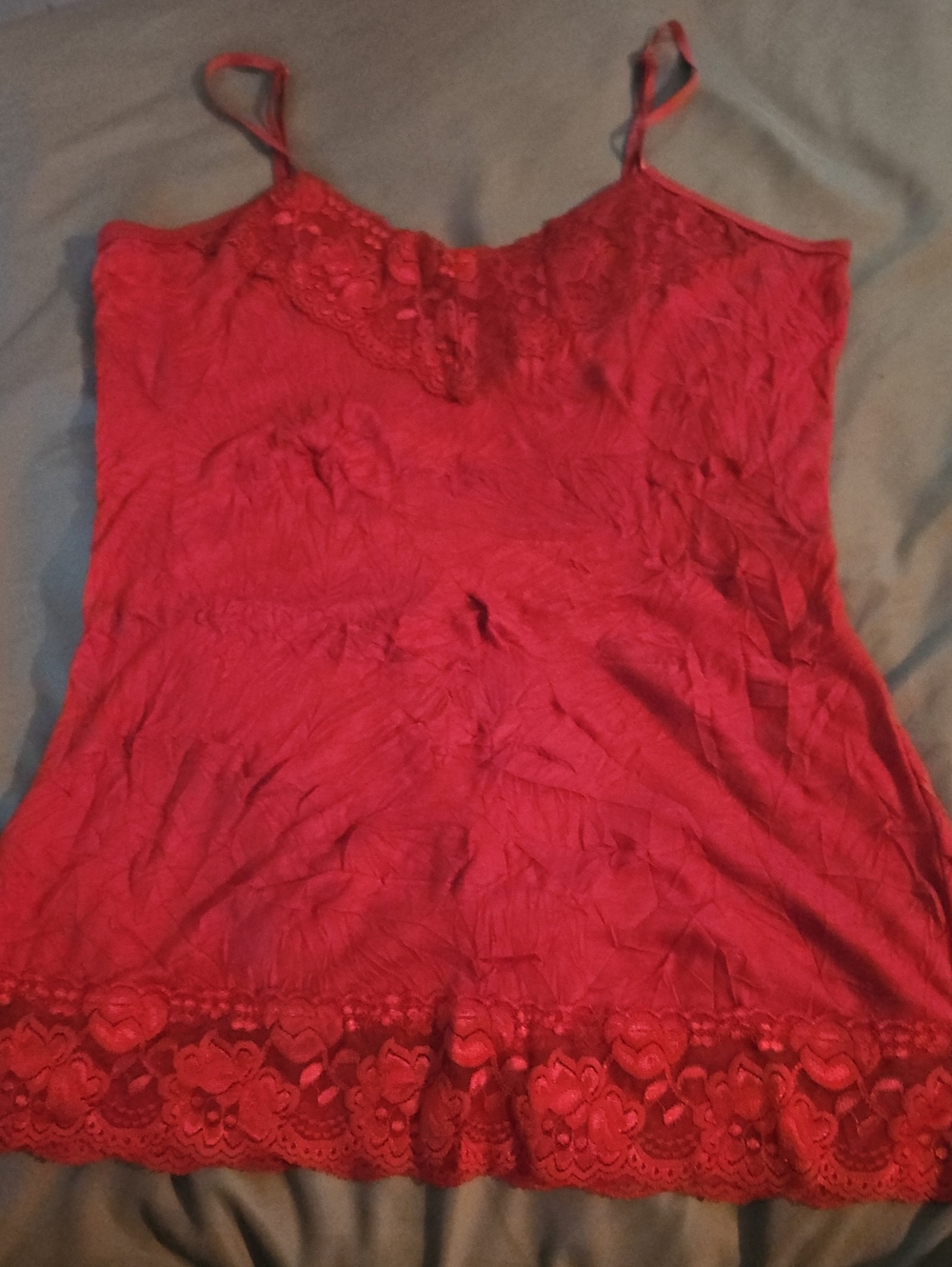 Maurices Burgundy Red Lace Trim Camisole